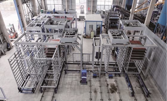 Dây chuyền sản xuất gạch ốp tường và sàn có khung tại nhà máy của khách hàng ở ANHUI