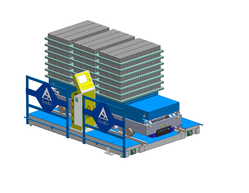 Xe đẩy chuyển tải nhiều lớp RGV dùng cho lò sấy gạch ba lớp.
