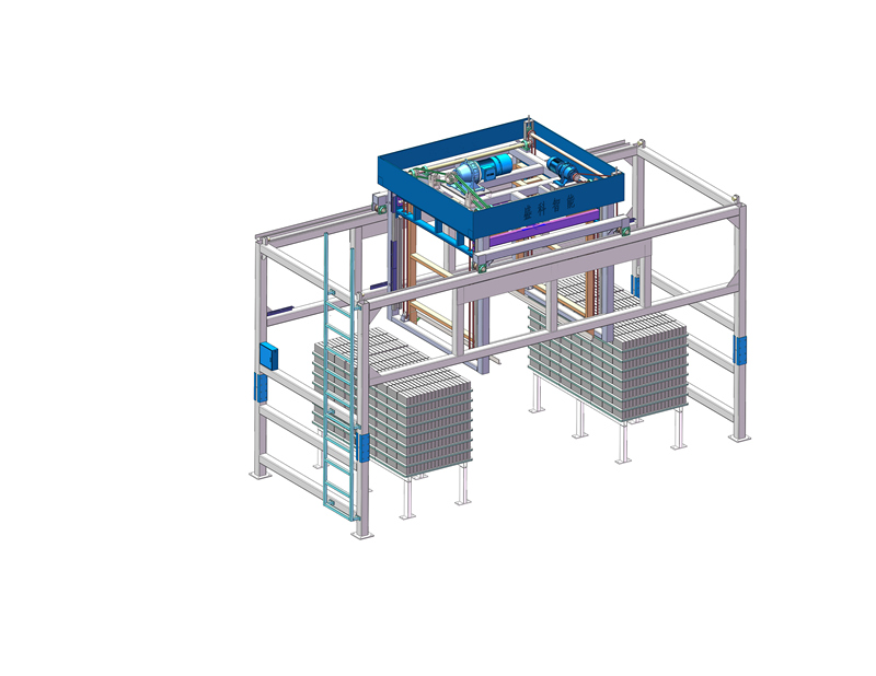 Máy xếp chồng pallet bằng máy xếp khối